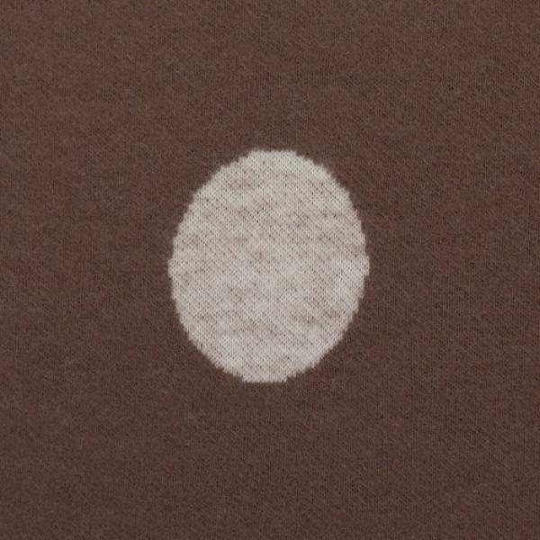 Jacquard-Jersey Ottoman Emily mit naturweißen Punkten auf Taupe